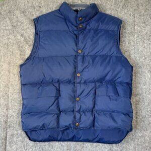 Vtg LL Bean Goose Down Puffer Vest Mens Large USA Made Insulated 80s Blue